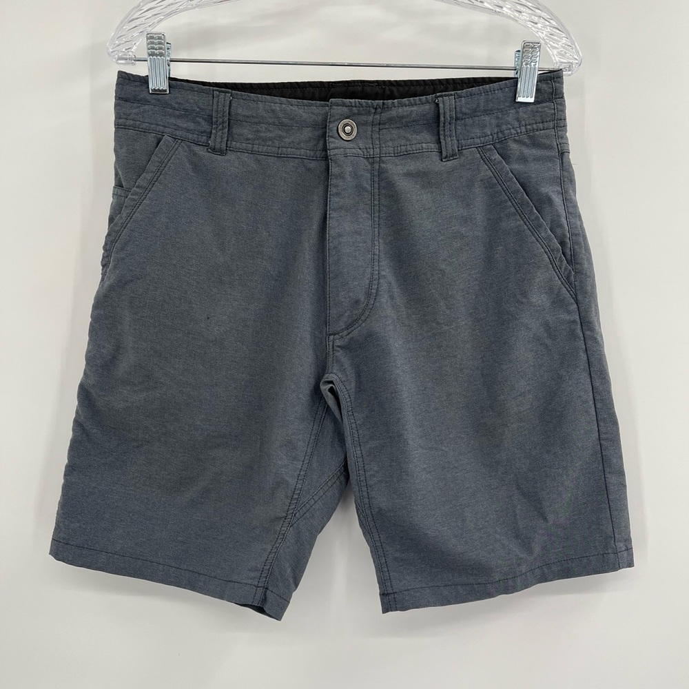 Kuhl Men Shorts Lightweight Gray Shift Amphibia Stretch Quick Dry Drawstring 32